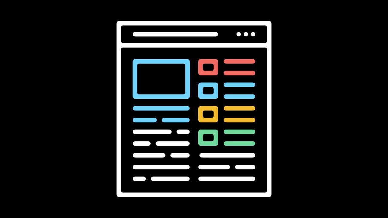 diseño de página web animación de icono de línea con alfa