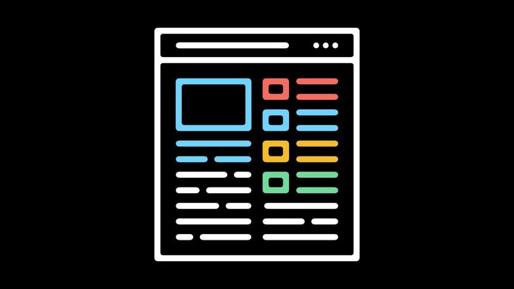 Web Page Design Line Icon Animation with Alpha