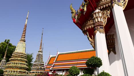 scenic views of wat pho temple spires