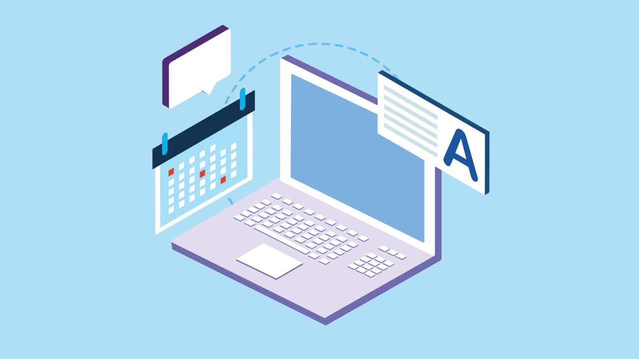 education online technology with laptop