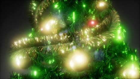 foto de estudio alegre de un árbol de navidad con luces coloridas