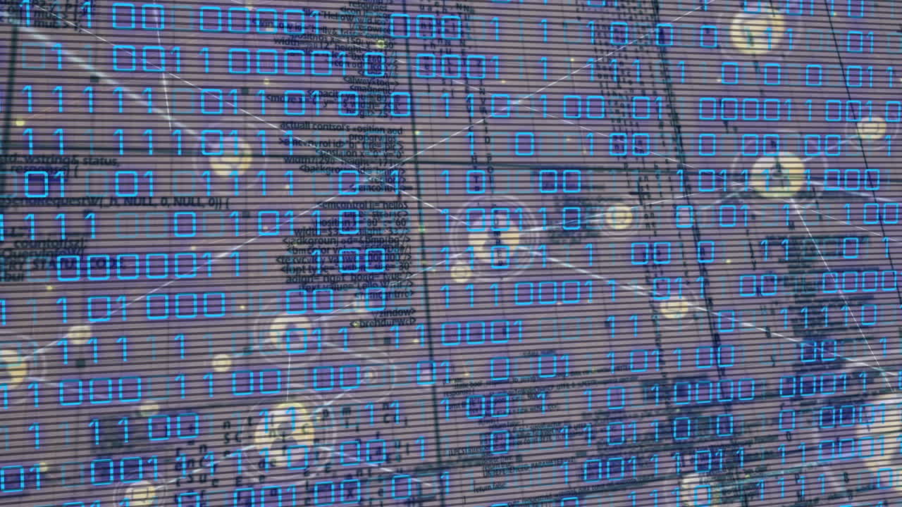 animación del procesamiento de datos sobre un fondo blanco