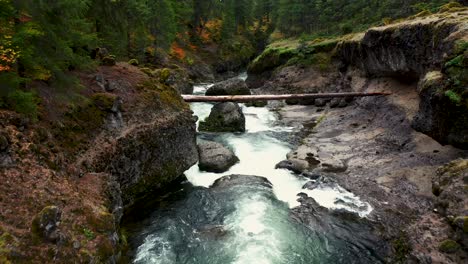 aerial view of takelma gorge on the upper rogue river near prospect, oregon