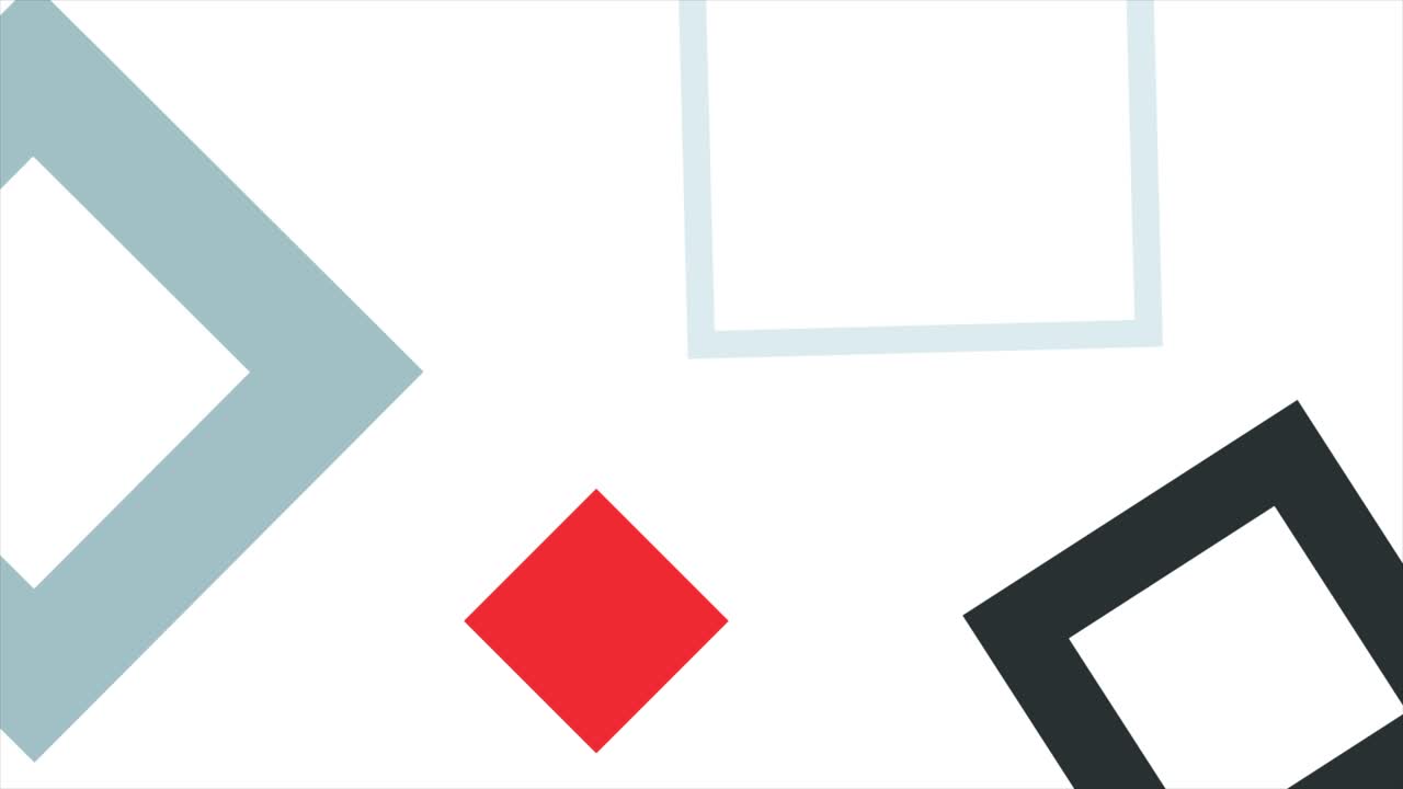 Dynamic Animation of Colorful Geometric Shapes on White Background