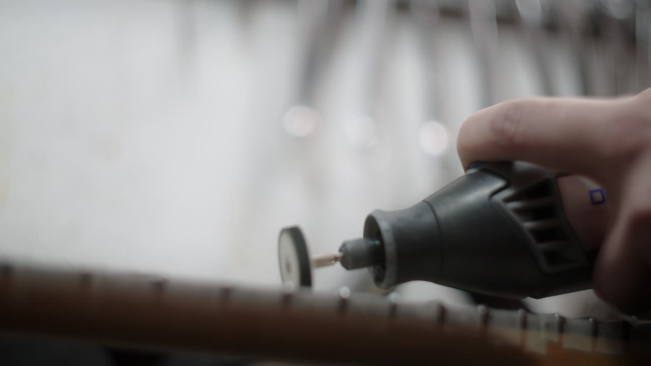 Handheld Grinder Repairing Bicycle Parts