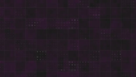 animación de cuadrados púrpuras de una placa de circuito integrado de un procesador de computadora sobre un fondo negro.