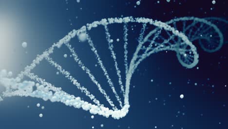 dark blue and white cosmetic water bubble dna and mrna beauty helix background loop with cell droplets and copy space