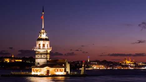 maiden's tower at sunset in istanbul
