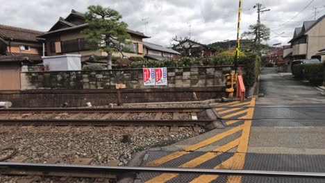 railroad barrier operation and train passage