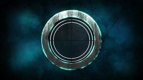 animación del escaneo del alcance sobre un fondo azul