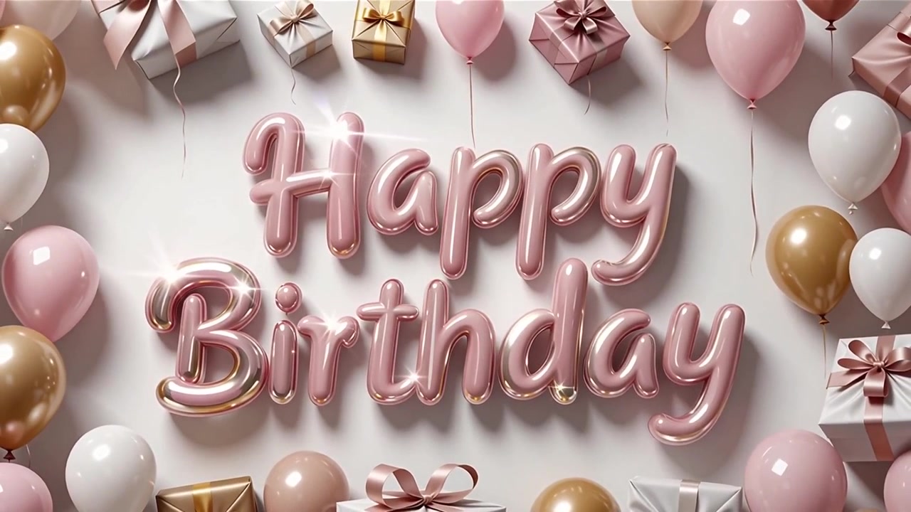 Sfondo di compleanno con palloncini e regali