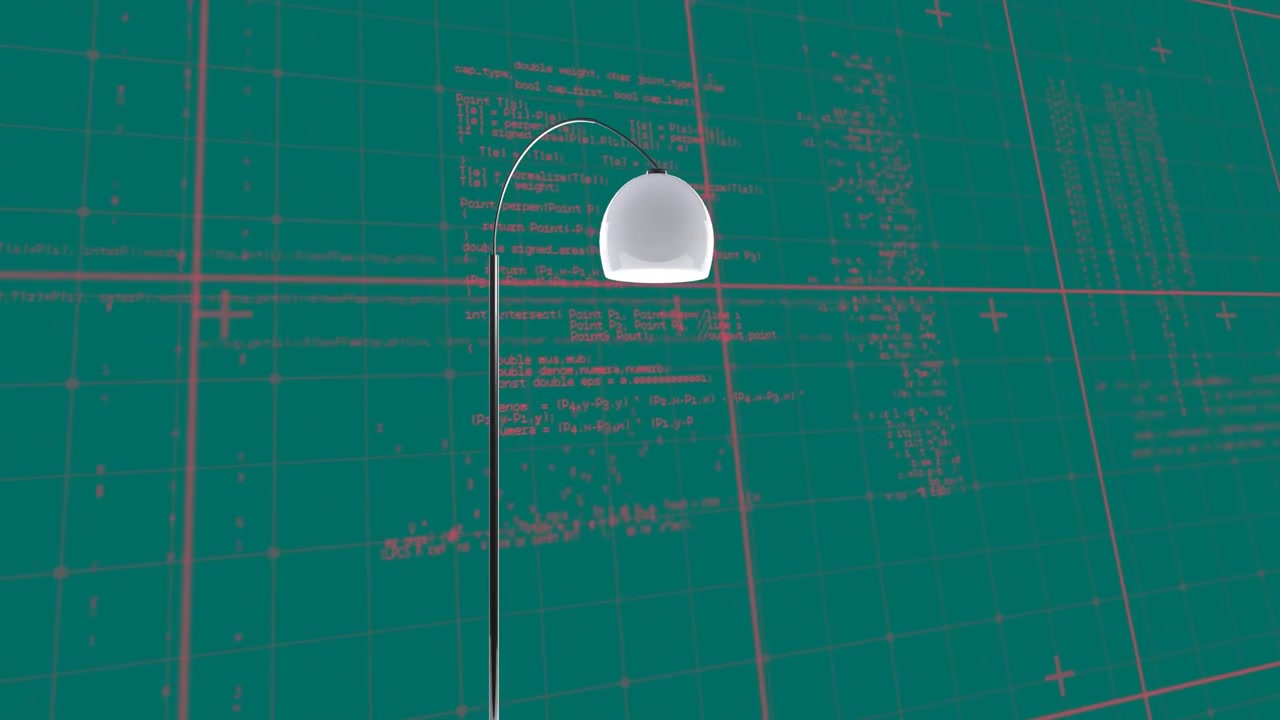 Animation of data processing over lamp