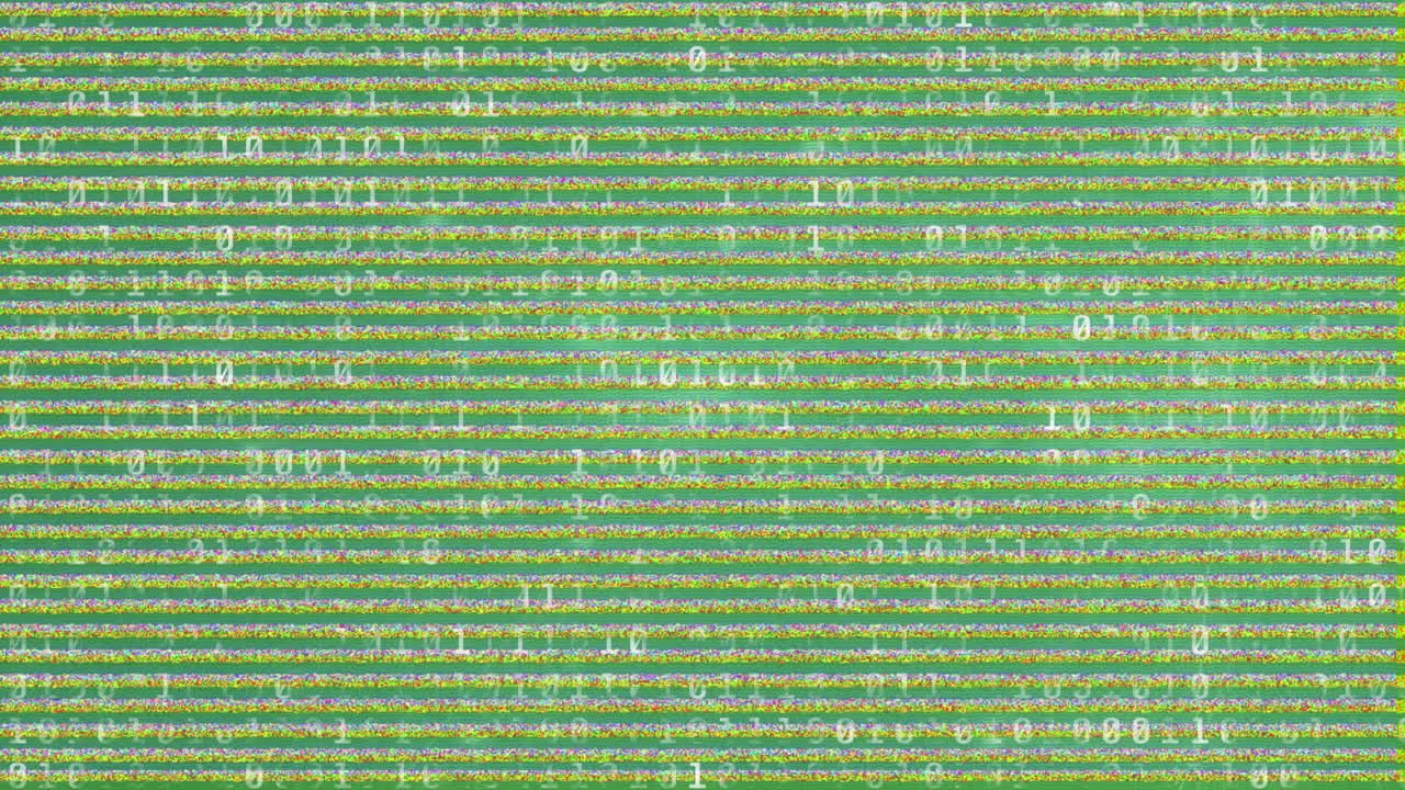 Animation of interference over data processing on green background