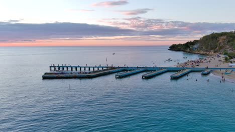 Zoom-Out-Drone-Shot-of-Crash-boat-Beach-located-in-Aguadilla,-Puerto-Rico