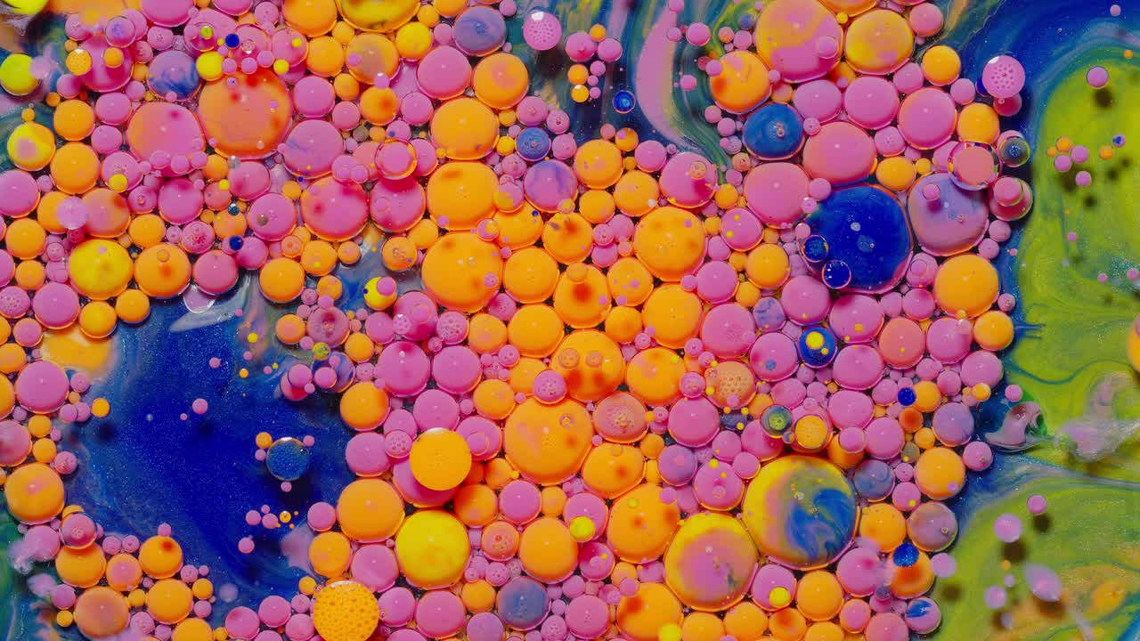 arte fluido abstractamente colorido con burbujas