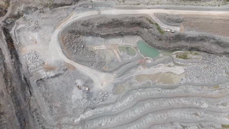 aerial view of an active open-pit quarry or mine