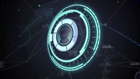 animation of network of connections over scope scanning