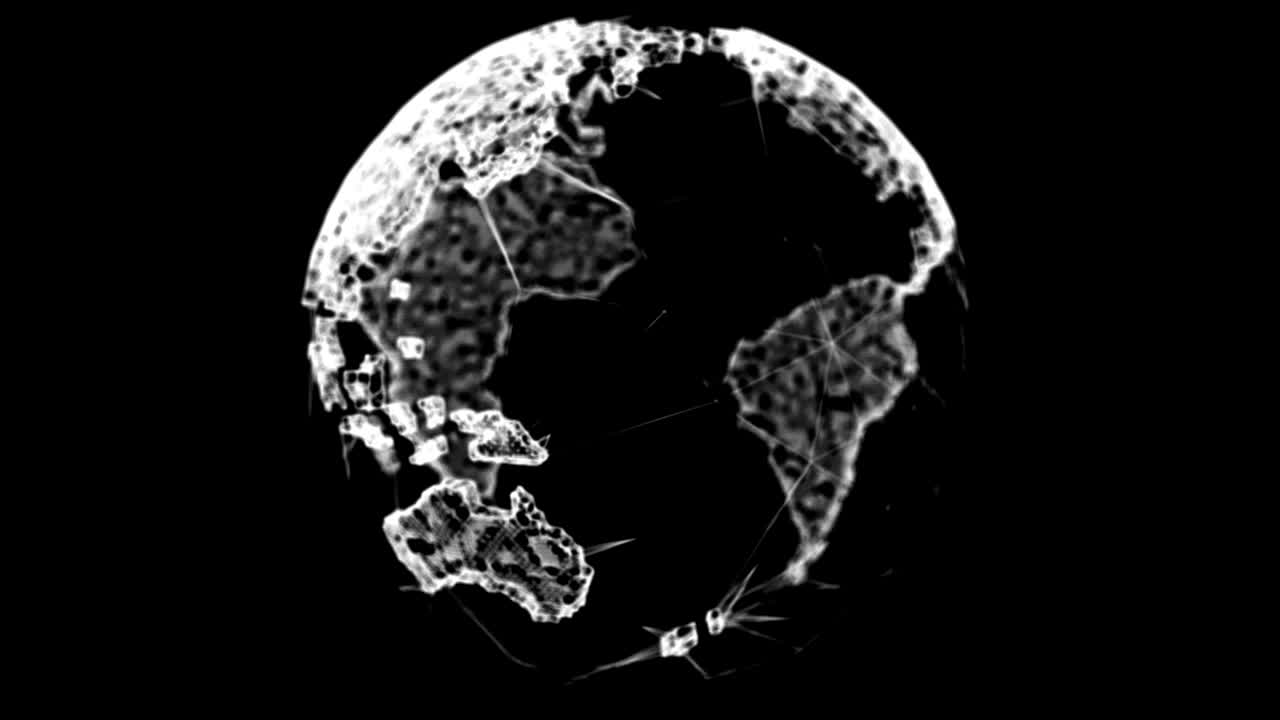 지구가 회전하는 루프리스 3d 렌더링 4k 애니메이션 비디오