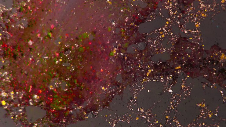 Abstract Fluid Art with Glitter