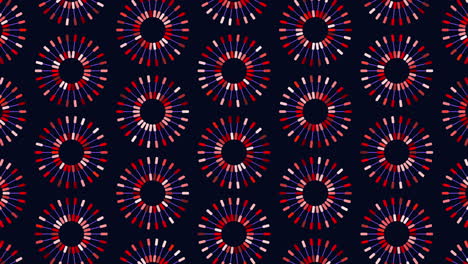 seamless symmetrical pattern blue circles on black background