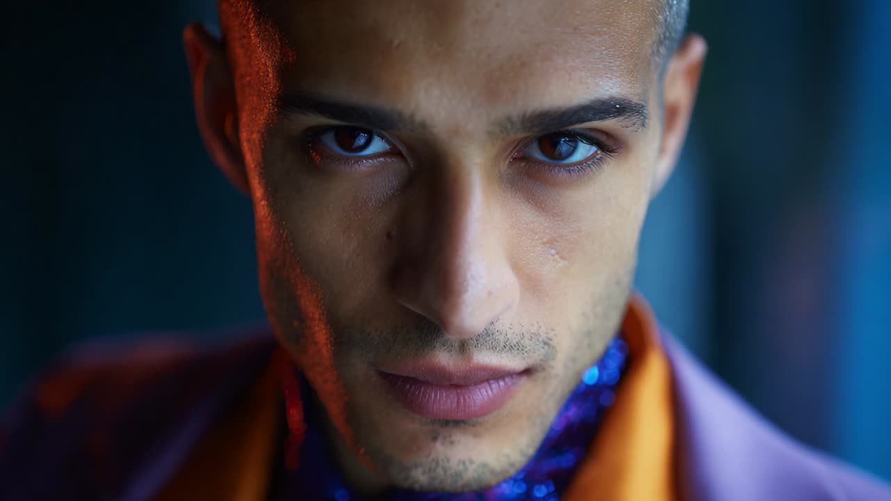 Intense Close-Up Portrait of a Man