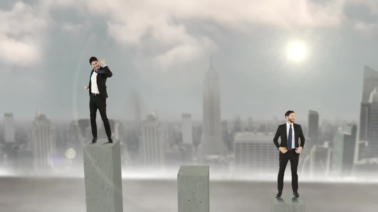 video compuesto de un hombre de negocios en el podio