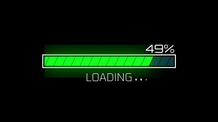 Animated Digital Loading Bar Progressing from 1 to 100 Percent