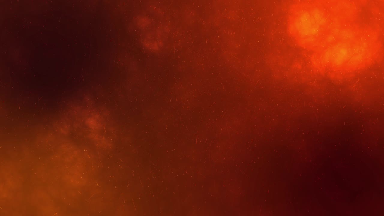 Burning red hot sparks rising from fire on black background. Abstract ...
