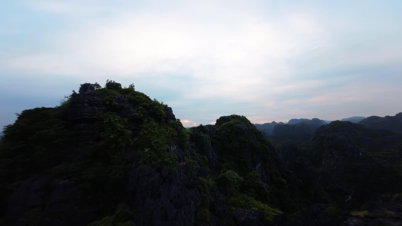 Soaring Above Tam Coc: Vietnam's Hidden River Maze at Dusk