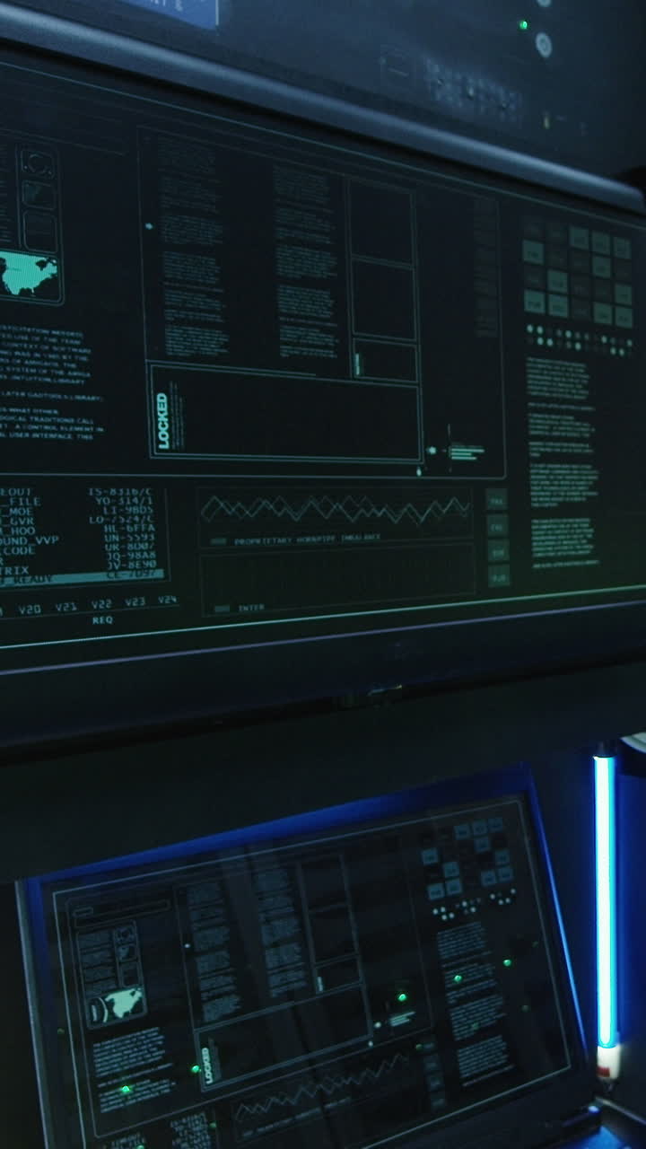 Server Room Alert and Login Screens