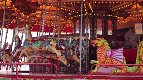 colorful carousel spinning with joyful riders