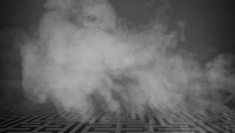 animación de nubes blancas de humo sobre el laberinto