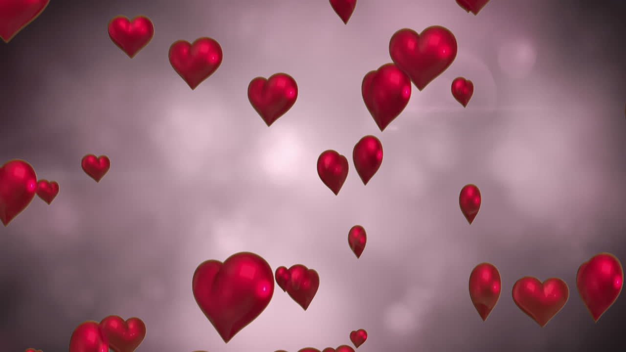 globos de corazones flotantes