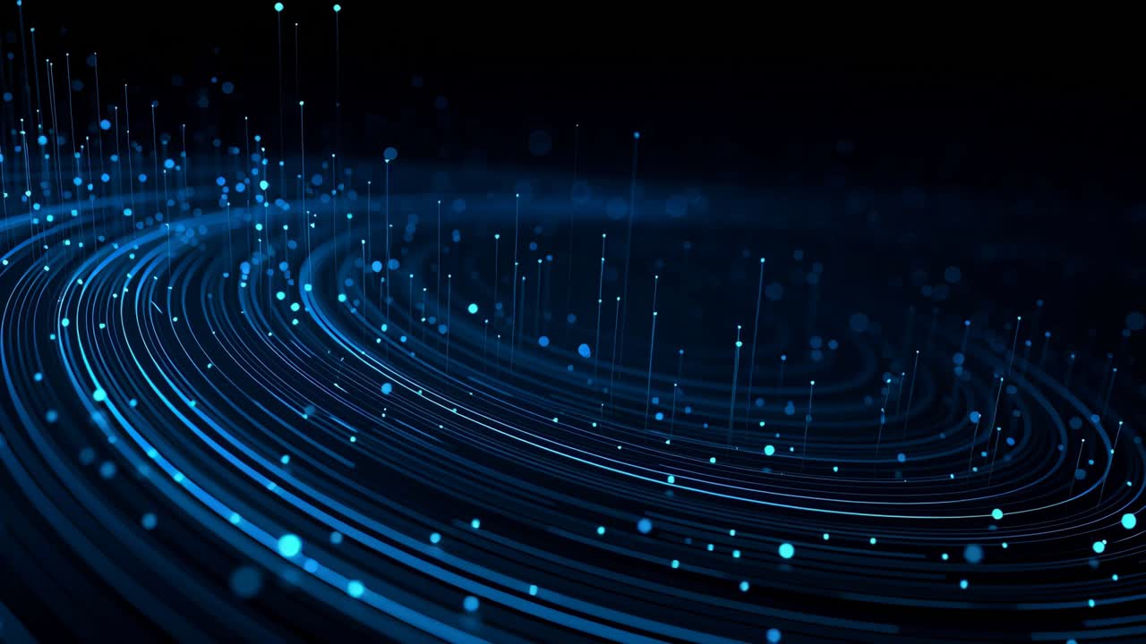 Futuristic Blue Data Stream Illustration