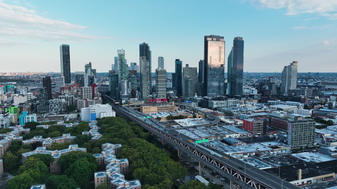Cityscape Of Long Island City Neighbourhood In The New York City Borough Of Queens