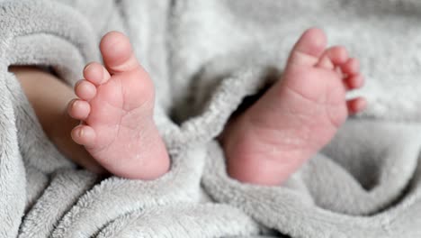 close up shot of baby foot while sleeping