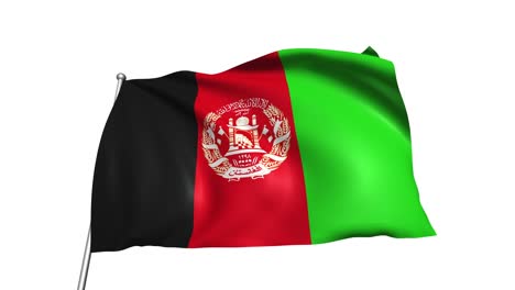 flag of afghanistan with fabric structure in the wind (alpha channel, loopable)