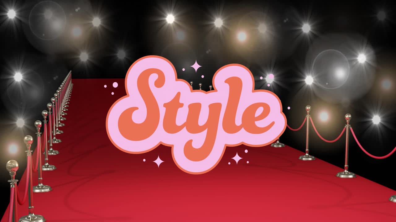 블랙 배경 에 있는 패션쇼 의 빨간 카 ⁇  에 있는 스타일 텍스트 의 애니메이션