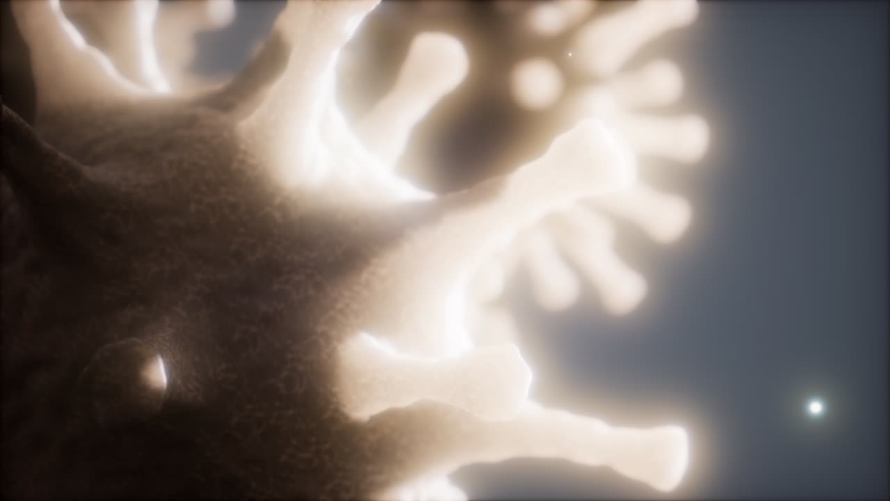 bacterias virus o gérmenes células de microorganismos bajo microscopio con profundidad