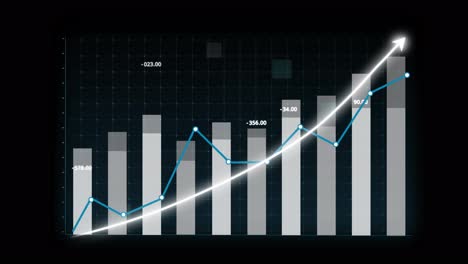 business growth concept in allusive graph chart showing marketing sales profit