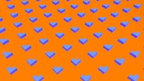 formas azules en 3d con fondo naranja