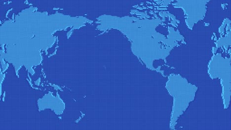 Rotierende-Gepunktete-Blaue-Weltkarte,-Nahtlose-Schleife