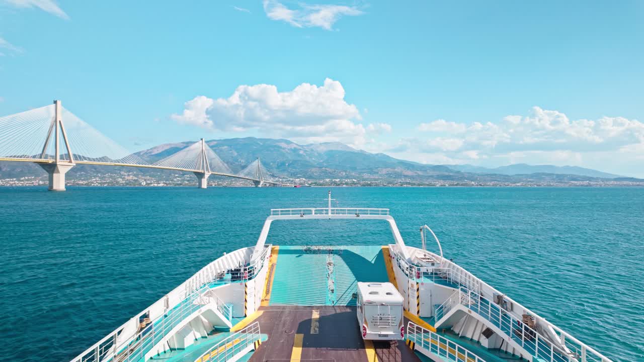 Motorhome takes alternative Rio-Antirrio car sea ferry crossing