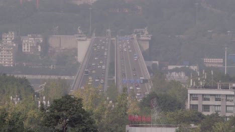 top shot of chongqing yangtze river bridge