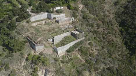 flight above abandoned beverly hills mansion construction