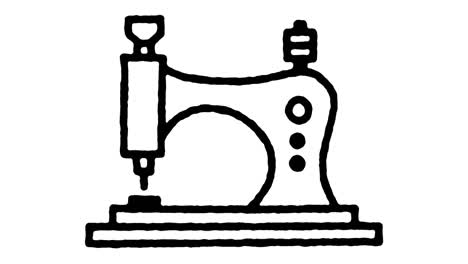 tailoring workshop hand draw line icon animation