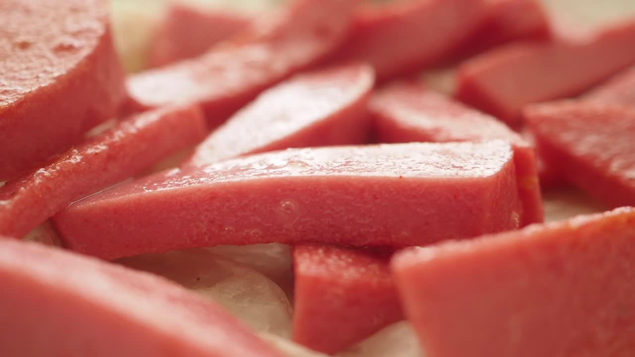 Close-up of luncheon meat