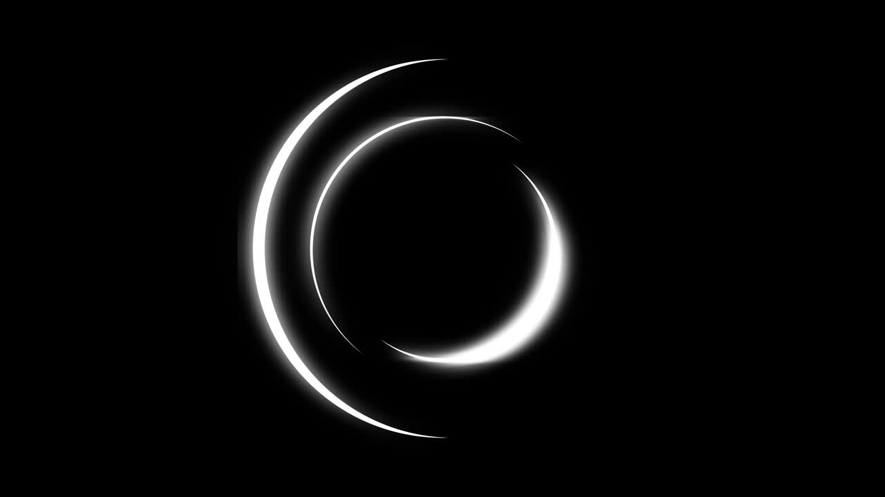 네온 서클 추상적인 미래의 모션 배경, 루프 애니메이션, 알파 루마 매트, 4k 비디오