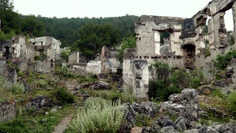 ruins of old abandoned greek village of kayakoy turkish roofless ghost town