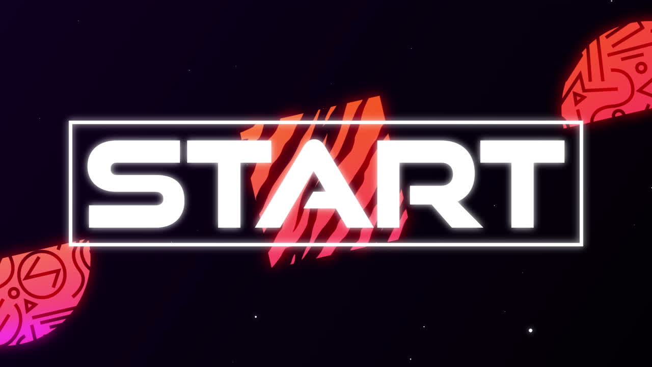 animación pantalla de videojuegos antiguos con la palabra comienzo escrito